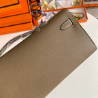 HM Kelly Cut 31 Etoupe  Epsom Leather Silver Hardware 229055