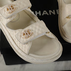CC 25S Dad Sandal Cream Tweed Calfskin