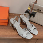 SLINGBACK SANDAL ETERNITE 75 CREAM GRAY LAMBSKIN