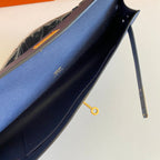HM Kelly Cut 31 Night Blue Epsom Leather Gold Hardware 229049