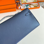 HM Kelly Cut 31 Night Blue Epsom Leather Silver Hardware 229048