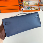 HM Kelly Cut 31 Night Blue Epsom Leather Silver Hardware 229048