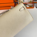 HM Kelly Cut 31 Ivory Epsom Leather Gold Hardware 229047
