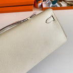 HM Kelly Cut 31 Ivory Epsom Leather Silver Hardware 229046