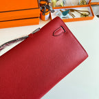 HM Kelly Cut 31 Red Epsom Leather Silver Hardware 229050