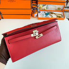 HM Kelly Cut 31 Red Epsom Leather Silver Hardware 229050