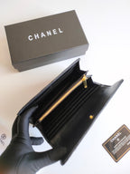 CC CLASSIC LONG PURSE CAVIAR 19 BLACK CALFSKIN