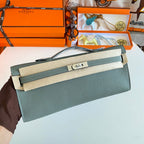 HM Kelly Cut 31 Ash Grey Epsom Leather Silver Hardware 229039