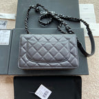 CC Classic Woc 20cm All Black Grained Calfskin