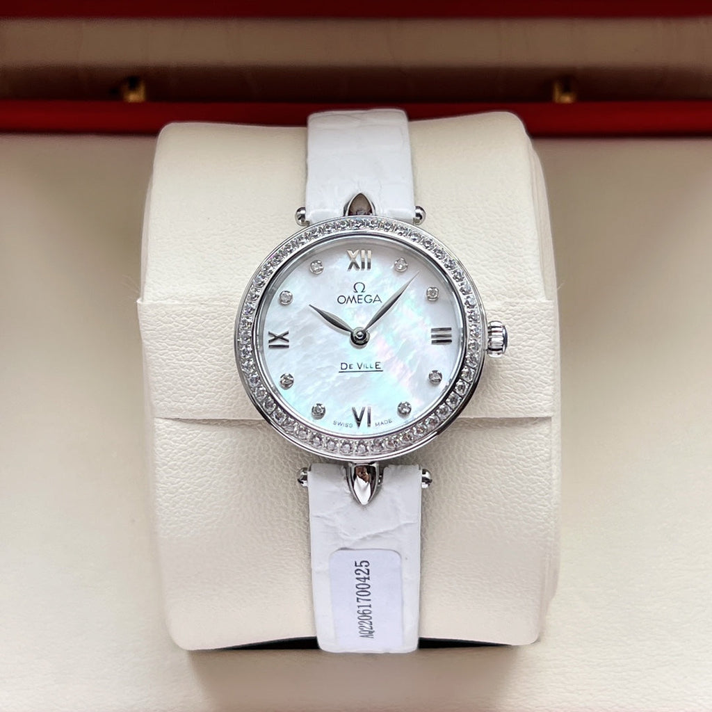 Omega De Ville 27.4mm Silver Mop Pearl Dial