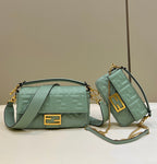 Baguette 27cm Powder Blue Lambskin Gold Hardware