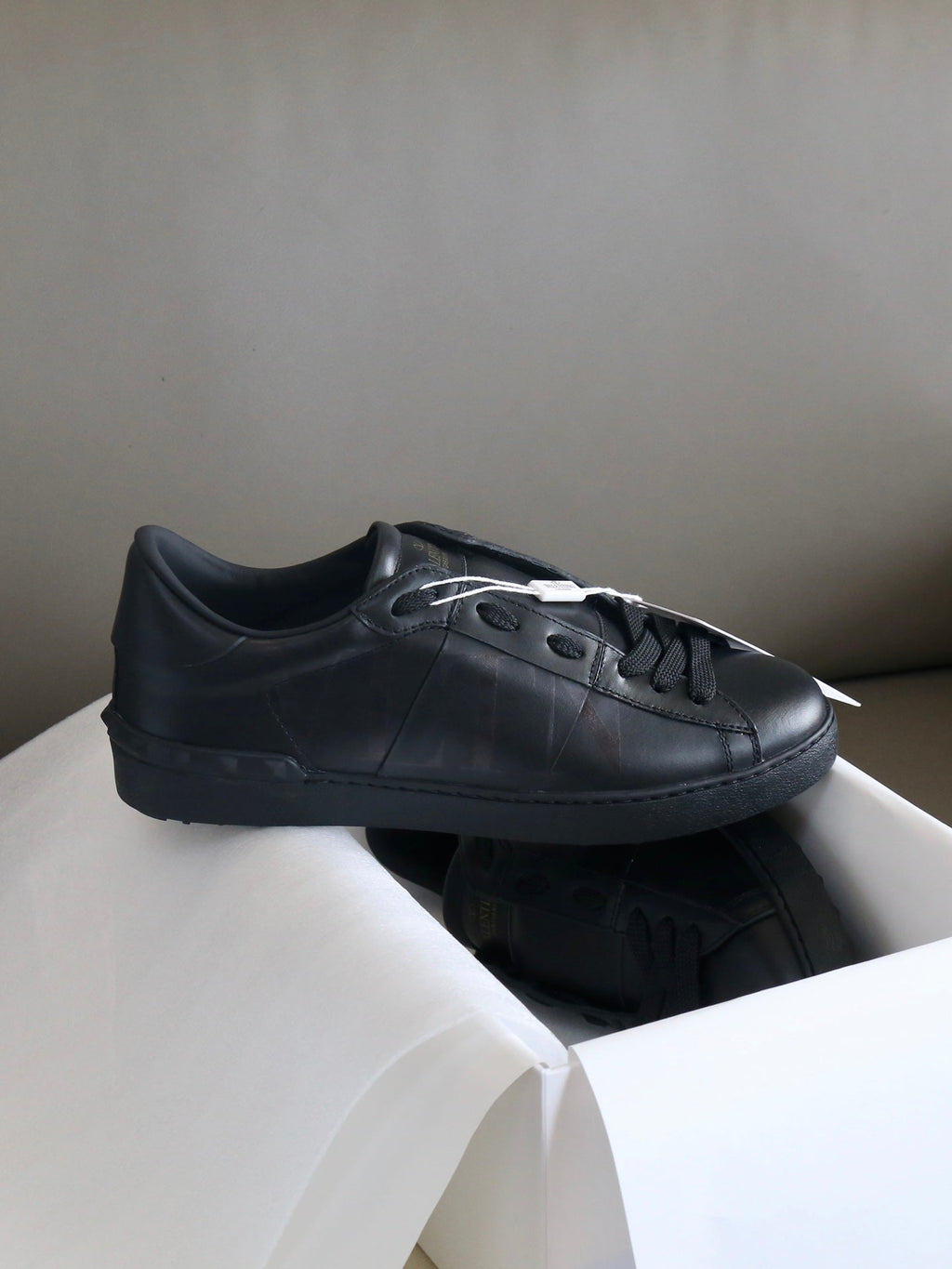 VT Open Sneaker Full Black Calfskin