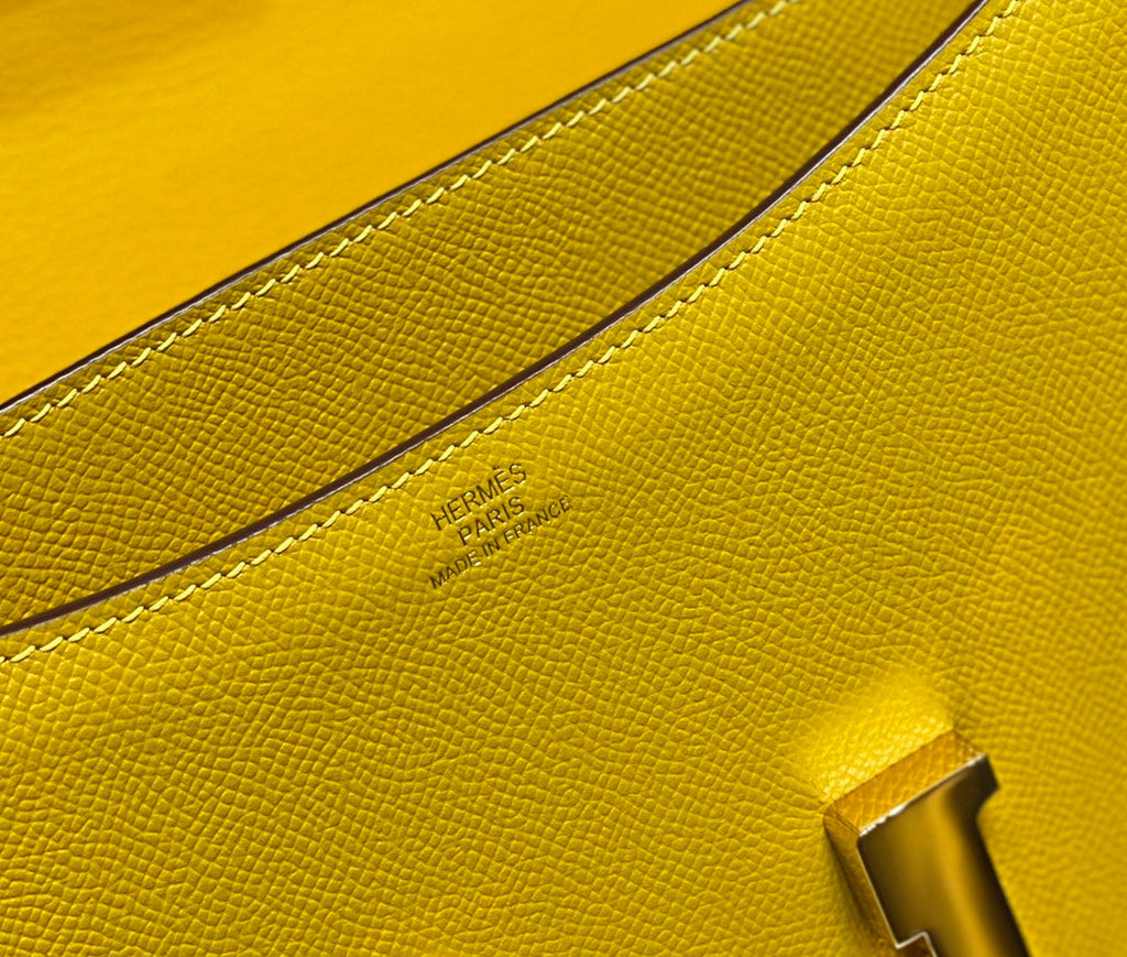 constance 24 yellow epsom leather gold hardware