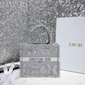 Small CD Book Tote 26.5cm Gradient Blue Embroidered Tiger