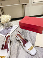 Valentino Slingback Heels Cowhide 239593