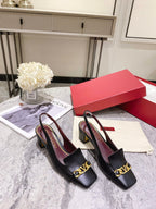 Valentino Slingback Heels Cowhide 239593