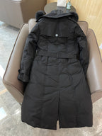 Burberry 25 Fur Collar Long Jacket Black Down Nylon