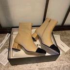 CC Ankle Boots 50mm Beige Lambskin And Lycra Fabric 940058