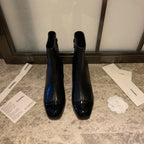 CC Ankle Boots 50mm Black Lambskin And Glossy Cowhide 940059