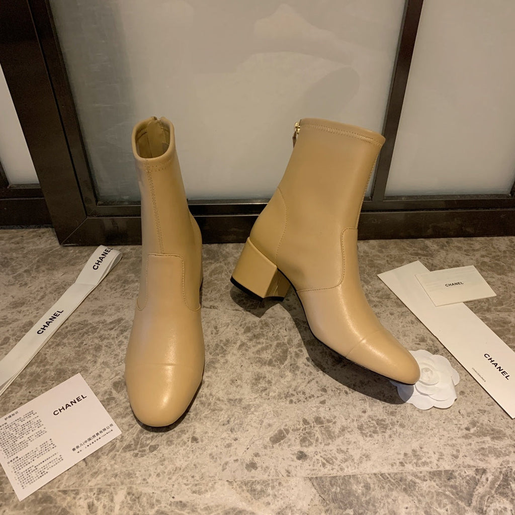 CC Short Boots 50mm In Beige Lambskin 940077