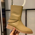 CC Short Boots 35mm In Beige With Chain Cowhide 940088