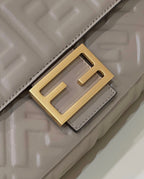 Baguette 27cm Dove Grey Lambskin Gold Hardware