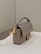 Baguette 27cm Dove Grey Lambskin Gold Hardware