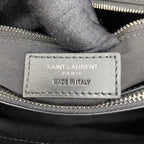 LOULOU MEDIUM 32 BLACK  QUILTED LEATHER SILVER HARDWARE