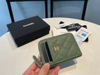CC ZIPPED COIN PURSE 11 OLIVE GRAINED CALFSKIN