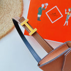 focus belt 13mm with kelly pocket brown epsom gold buckle
