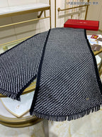LP Scarf 190 CM In Black White Cashmere 645515