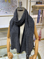 LP Scarf 190 CM In Black White Cashmere 645515