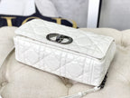 LARGE CARO BAG 28 WHITE CALFSKIN BLACK HARDWARE
