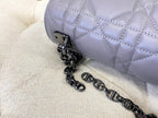 LARGE CARO BAG 28 OPALINE PURPLE CALFSKIN BLACK HARDWARE