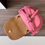Mini Gate Dual bag in soft calfskin and jacquard pink smooth caflskin