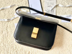 CELINE MEDIUM CLASSIQUE BAG 24CM BLACK CALFSKIN