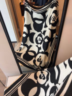 CC Square Scarf 140 CM In Black Mix White Cashmere 319061
