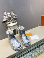 LV 25 Snow Boots Gray Scratch-Resistant PVC Wool 576227