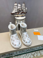 LV 25 Snow Boots Ivory Scratch-Resistant PVC Wool 576229