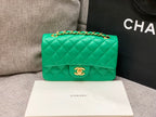flap bag mini 20cm dark green caviar gold hardware