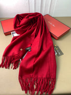 LP Grande Unita Scarf 200 CM In Dark Red Cashmere 378392