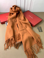 LP Grande Unita Scarf 200 CM In Brown Orange Cashmere 378391