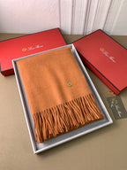 LP Grande Unita Scarf 200 CM In Brown Orange Cashmere 378391