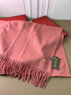 LP Grande Unita Scarf 200 CM In Salmon Pink Wool Cashmere 378393