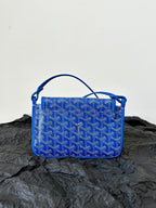 PLUMET POCKET WALLET 20 IN SAPPHIRE BLUE GOYARDINE CANVAS AND LAMBSKIN TRIM
