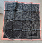 CC Square Scarf 90 CM In Black Mix White Pink Cashmere Silk 288707