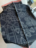 CC Square Scarf 90 CM In Black Mix White Pink Cashmere Silk 288707