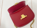 TRIPHOME 19 SADDLE BAG CHERRY RED CALFSKIN