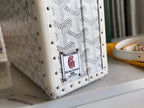 GRAND HÔTEL TRUNK BAG 24 IN WHITE GOYARDINE CANVAS AND CALFSKIN