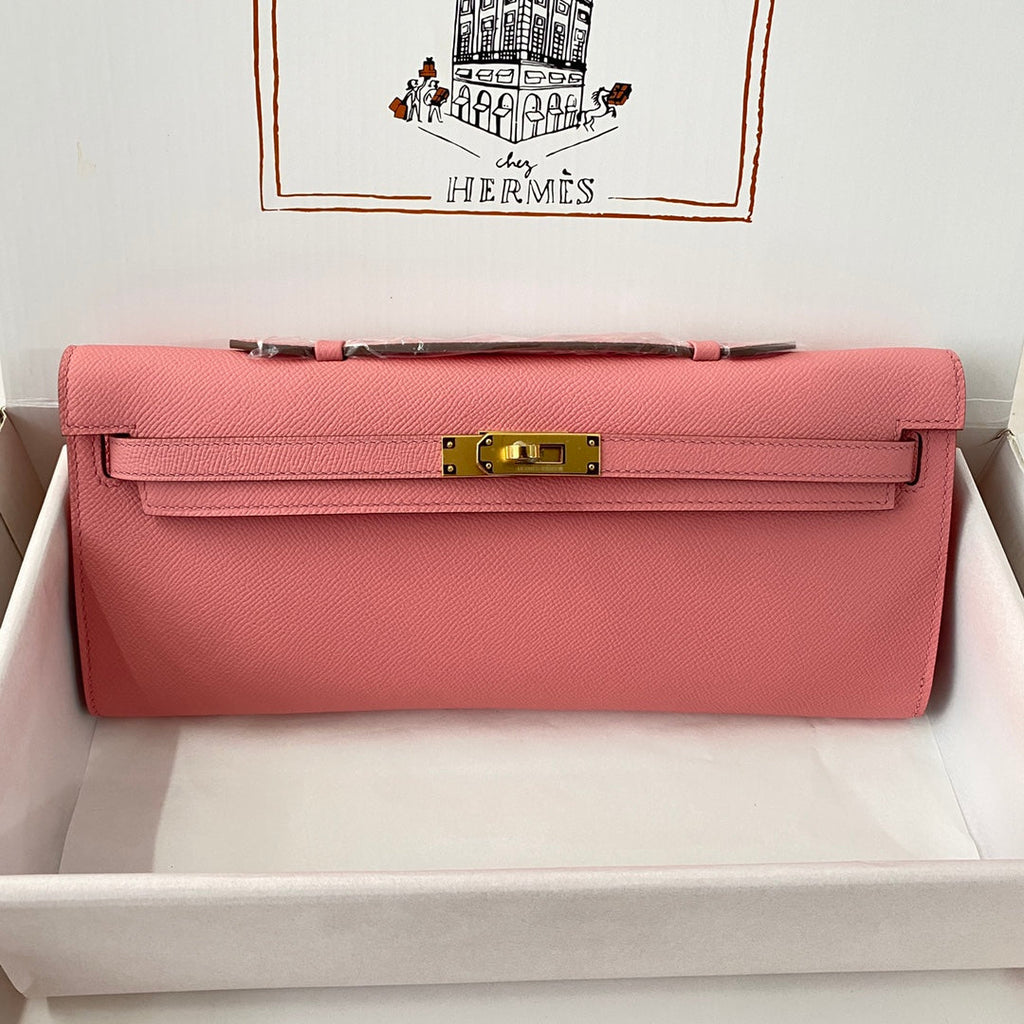 HM Kelly Cut 31 Pink Pastel Epsom Leather Gold Hardware 229065